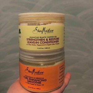 Shea Moisture Curl enhancing smoothie and Shea Moisture Leave-in Conditioner Duo